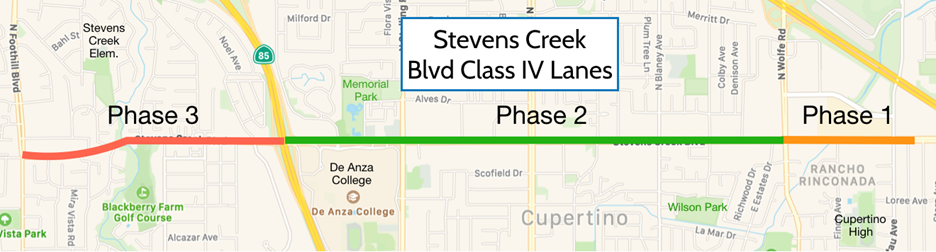 Stevens Creek Blvd Class IV Lanes